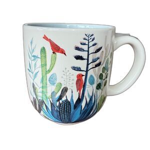 Geninne Zlatkis Birds Cactus Mug Hallmark Collectible Ceramic  Cup Blue Vintage